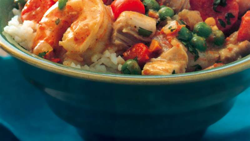 Fried Plaice fish with rice and shrimps 