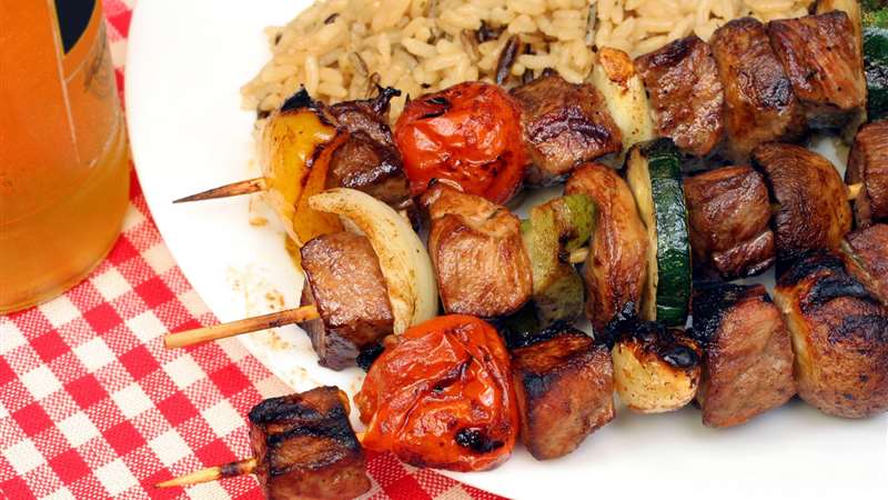 Grilled Shish Kebab with Tahina El Rashidi El Mizan 